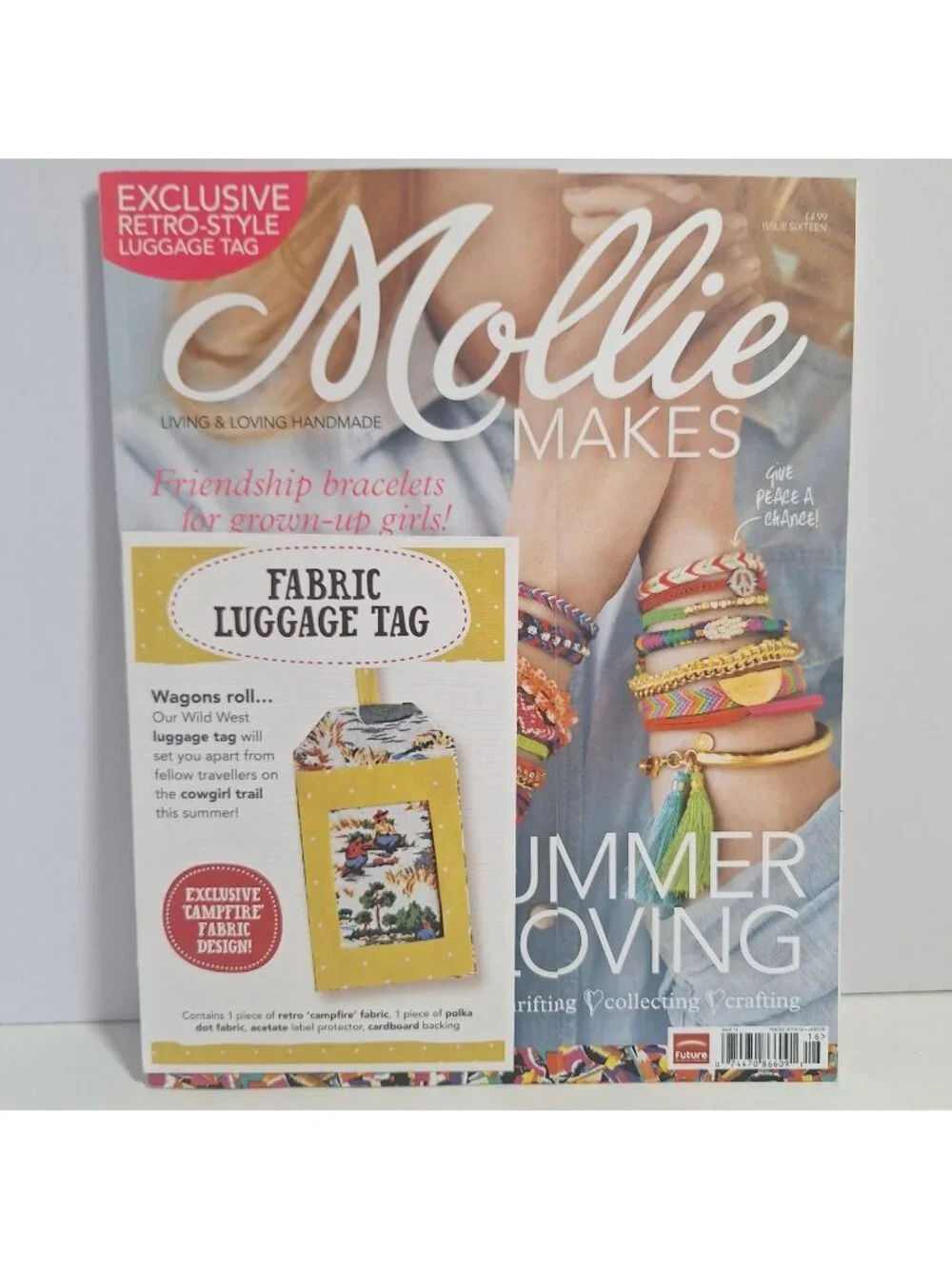 Issue 16 Mollie Makes 2012 UK Magazine Retro Fabric Tag Kit Friendship bracelets